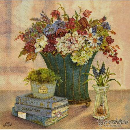 Serwetka decoupage firmy IHR bukiet w wazonie 33x33